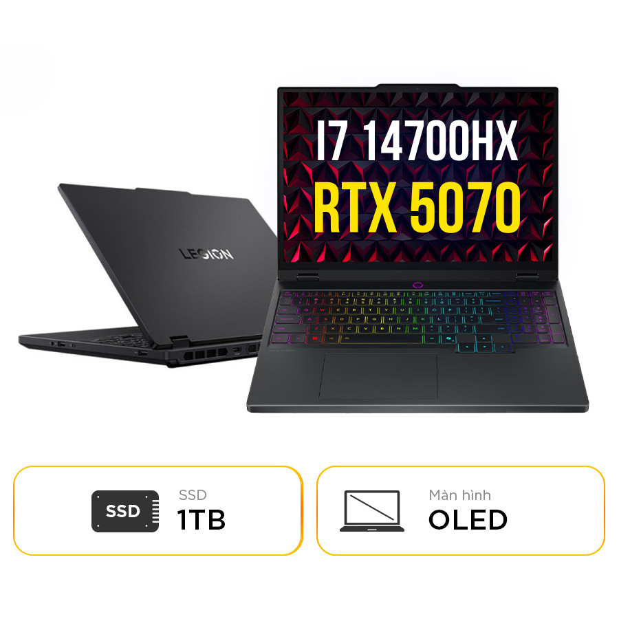 [New 100%] Laptop Gaming Lenovo Legion 5 15IRX10 83LY004GVN - Intel Core i7 14700HX | 24GB | 1TB | RTX 5070 | 15 Inch WQXGA OLED